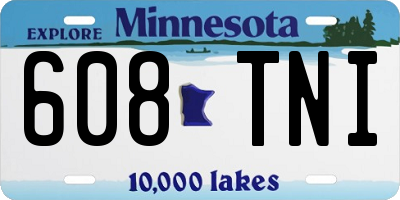 MN license plate 608TNI