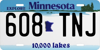 MN license plate 608TNJ