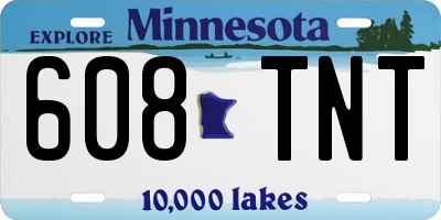 MN license plate 608TNT