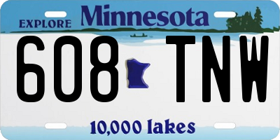 MN license plate 608TNW