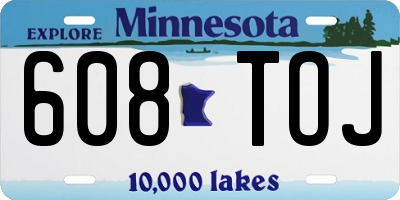 MN license plate 608TOJ