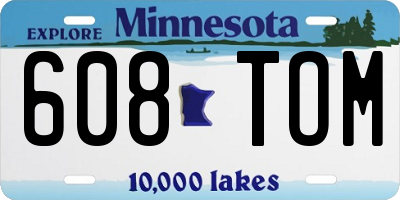 MN license plate 608TOM