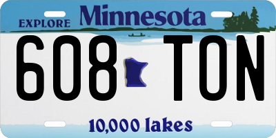 MN license plate 608TON