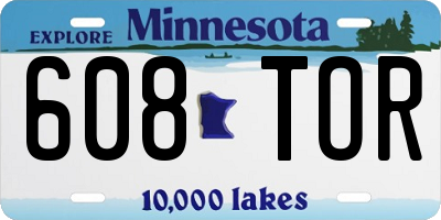 MN license plate 608TOR