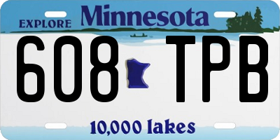 MN license plate 608TPB