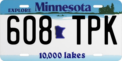 MN license plate 608TPK