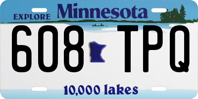 MN license plate 608TPQ