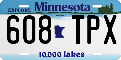 MN license plate 608TPX