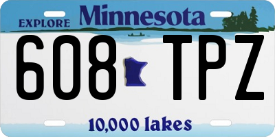 MN license plate 608TPZ