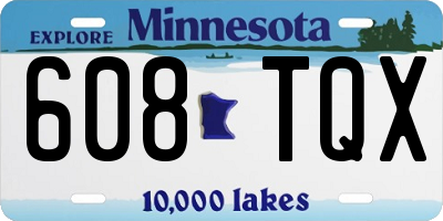 MN license plate 608TQX