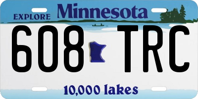 MN license plate 608TRC