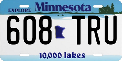 MN license plate 608TRU