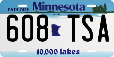 MN license plate 608TSA