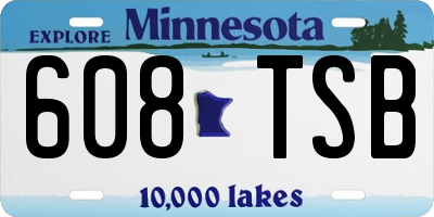 MN license plate 608TSB