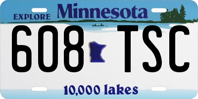 MN license plate 608TSC