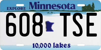 MN license plate 608TSE