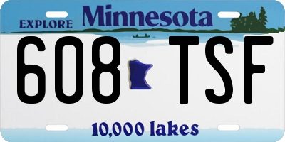 MN license plate 608TSF