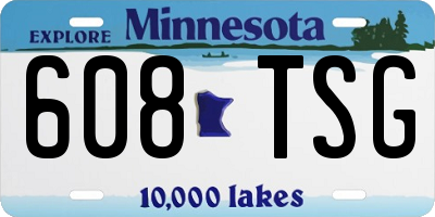 MN license plate 608TSG