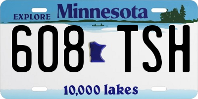 MN license plate 608TSH
