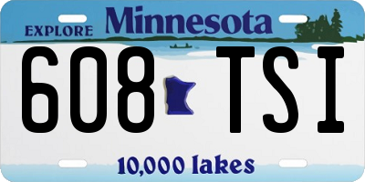 MN license plate 608TSI