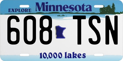 MN license plate 608TSN