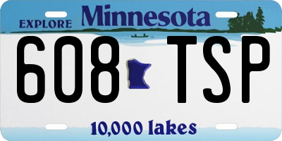 MN license plate 608TSP