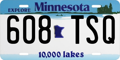 MN license plate 608TSQ