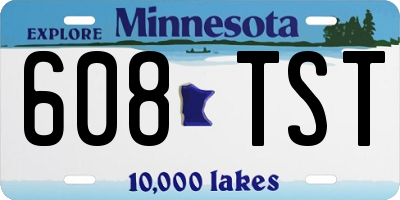 MN license plate 608TST