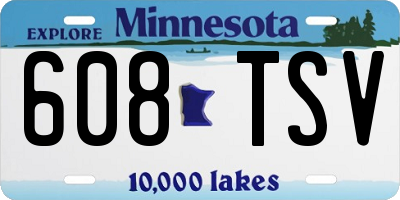 MN license plate 608TSV