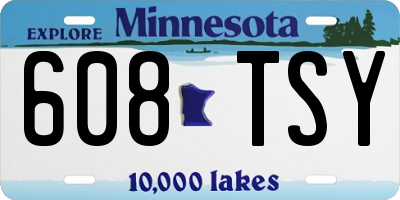 MN license plate 608TSY