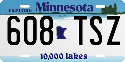MN license plate 608TSZ