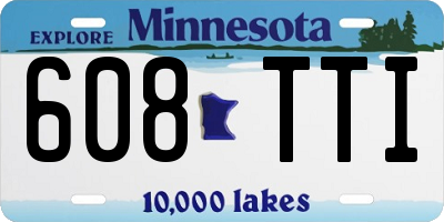 MN license plate 608TTI