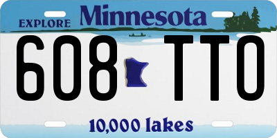 MN license plate 608TTO