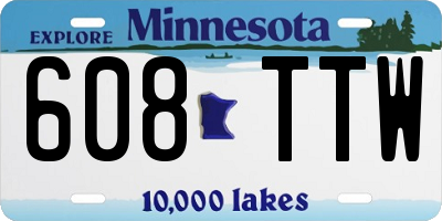 MN license plate 608TTW
