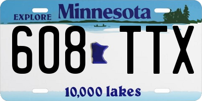 MN license plate 608TTX