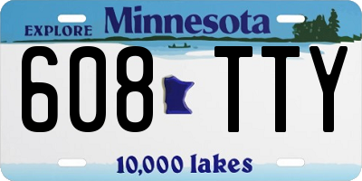 MN license plate 608TTY