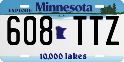 MN license plate 608TTZ