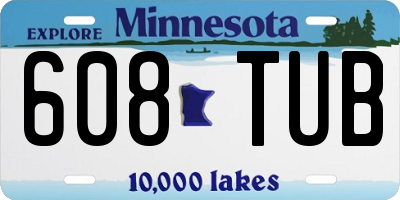 MN license plate 608TUB