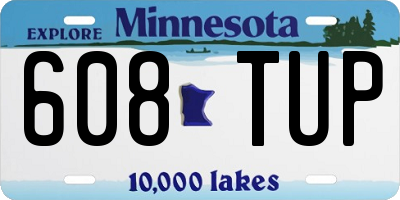 MN license plate 608TUP