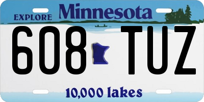 MN license plate 608TUZ