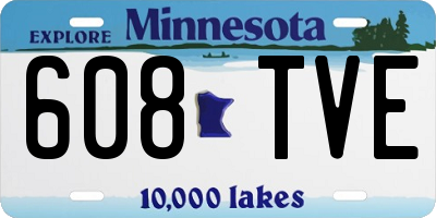 MN license plate 608TVE