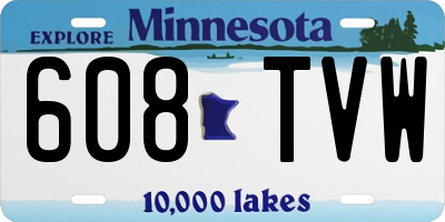 MN license plate 608TVW