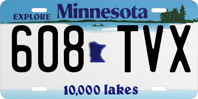 MN license plate 608TVX