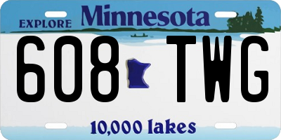 MN license plate 608TWG
