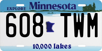 MN license plate 608TWM