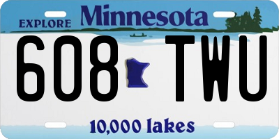 MN license plate 608TWU