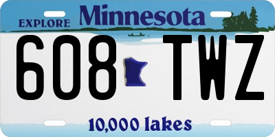MN license plate 608TWZ
