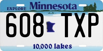 MN license plate 608TXP