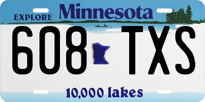 MN license plate 608TXS