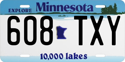 MN license plate 608TXY